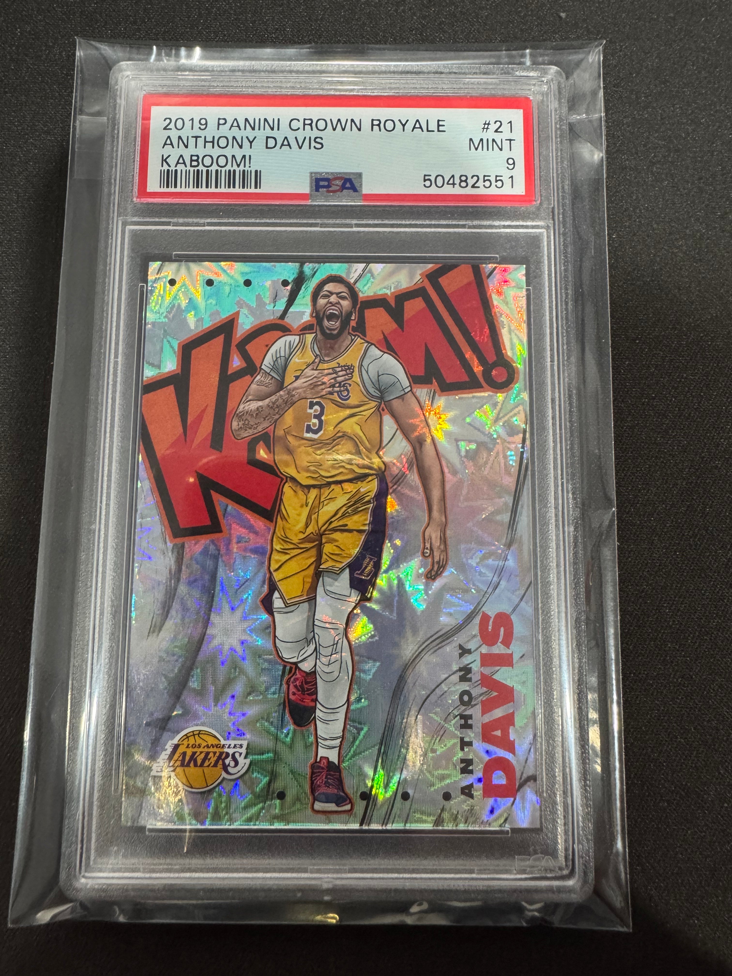 2019 PANINI CROWN ROYALE KABOOM! #21 ANTHONY DAVIS KABOOM! PSA 9