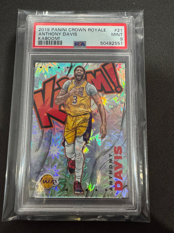 2019 PANINI CROWN ROYALE KABOOM! #21 ANTHONY DAVIS KABOOM! PSA 9