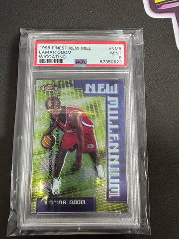 1999 FINEST NEW MILLENNIUM #NM8 LAMAR ODOM NEW MILLENNIUM-W/COATING /1500 PSA 9