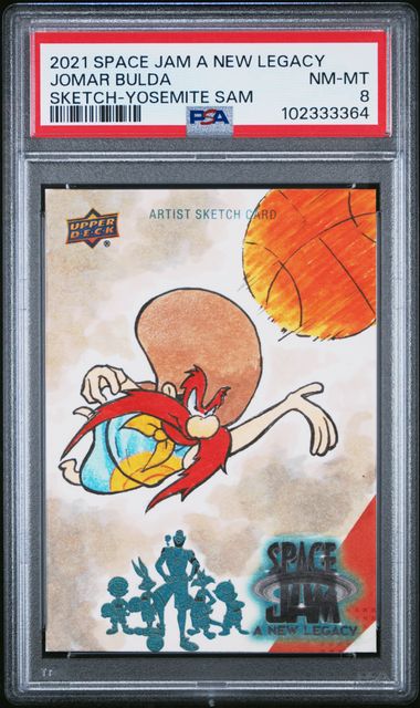2021 UPPER DECK SPACE JAM A NEW LEGACY SKETCH CARDS JOMAR BULDA SKETCH-YOSEMITE SAM PSA 8