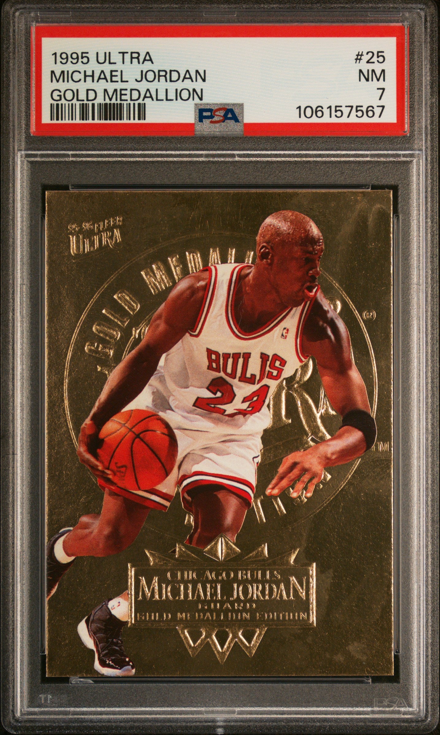 1995 ULTRA #25 MICHAEL JORDAN GOLD MEDALLION PSA 7