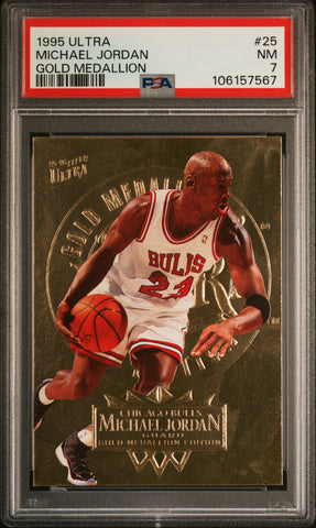 1995 ULTRA #25 MICHAEL JORDAN GOLD MEDALLION PSA 7