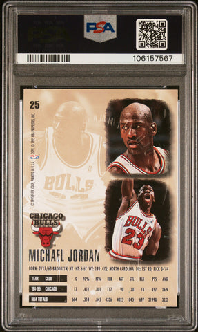 1995 ULTRA #25 MICHAEL JORDAN GOLD MEDALLION PSA 7 - Back