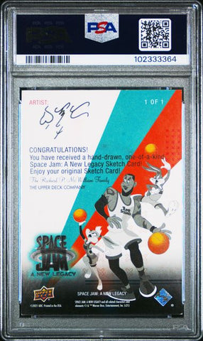 2021 UPPER DECK SPACE JAM A NEW LEGACY SKETCH CARDS JOMAR BULDA SKETCH-YOSEMITE SAM PSA 8 - Back