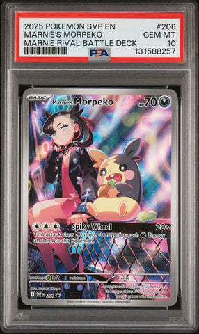 2025 MARNIE'S MORPEKO - POKEMON SVP EN-SV BLACK STAR PROMO (PSA GEM MT 10)