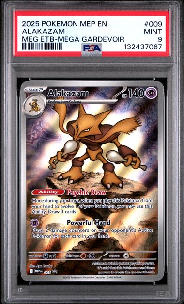 2025 ALAKAZAM - POKEMON MEP EN-ME BLACK STAR PROMO (PSA MINT 9)