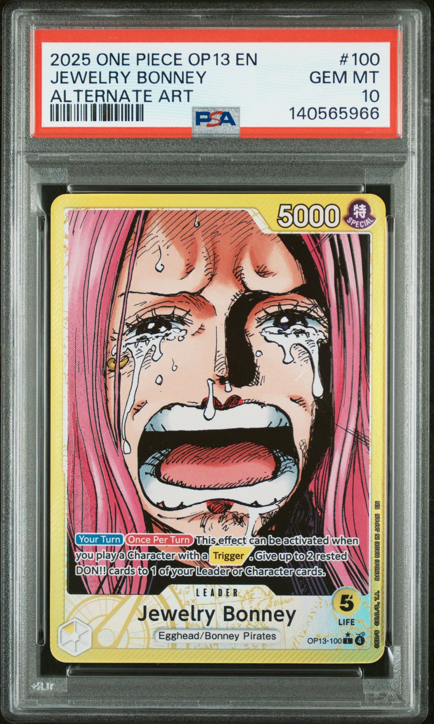2025 One Piece Op13-Carrying On His Will #100 Jewelry Bonney Alt PSA 10