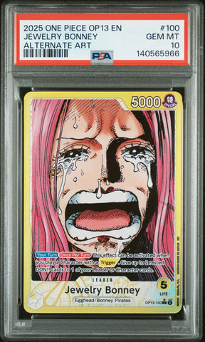 2025 One Piece Op13-Carrying On His Will #100 Jewelry Bonney Alt PSA 10
