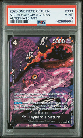 2025 One Piece Op13-Carrying On His Will #083 St. Jaygarcia Saturn ALT PSA 9