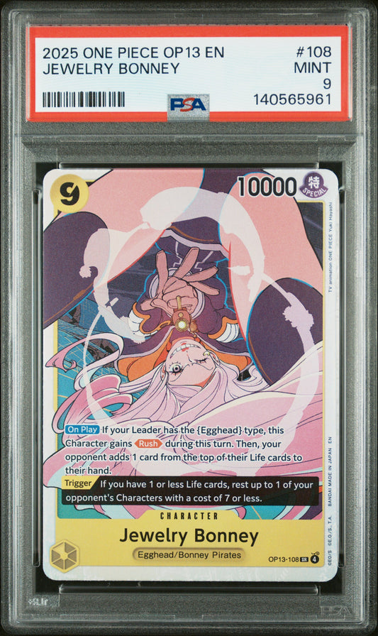 2025 One Piece Op13-Carrying On His Will #108 Jewelry Bonney PSA 9
