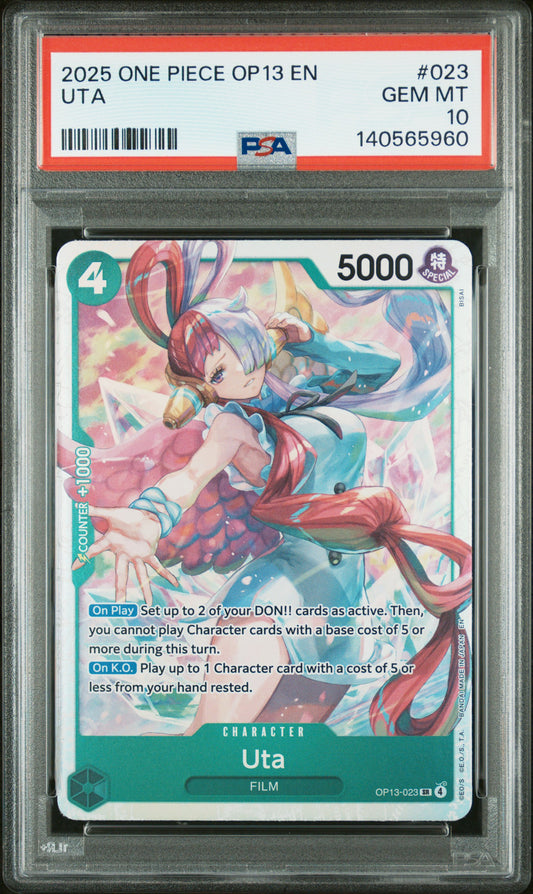 2025 One Piece Op13-Carrying On His Will #023 Uta PSA 10