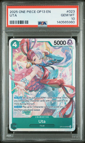 2025 One Piece Op13-Carrying On His Will #023 Uta PSA 10
