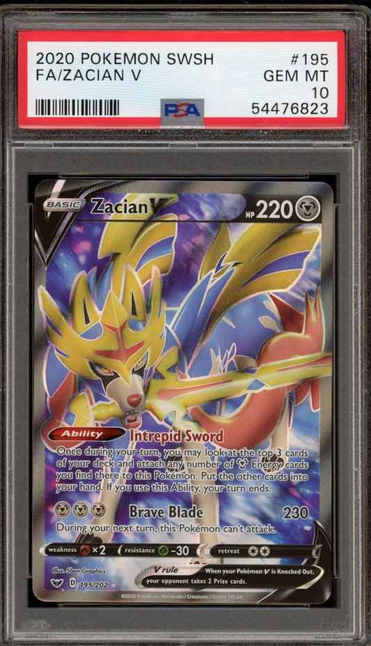 2020 POKEMON SWORD & SHIELD #195 FA/ZACIAN V