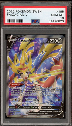 2020 POKEMON SWORD & SHIELD #195 FA/ZACIAN V