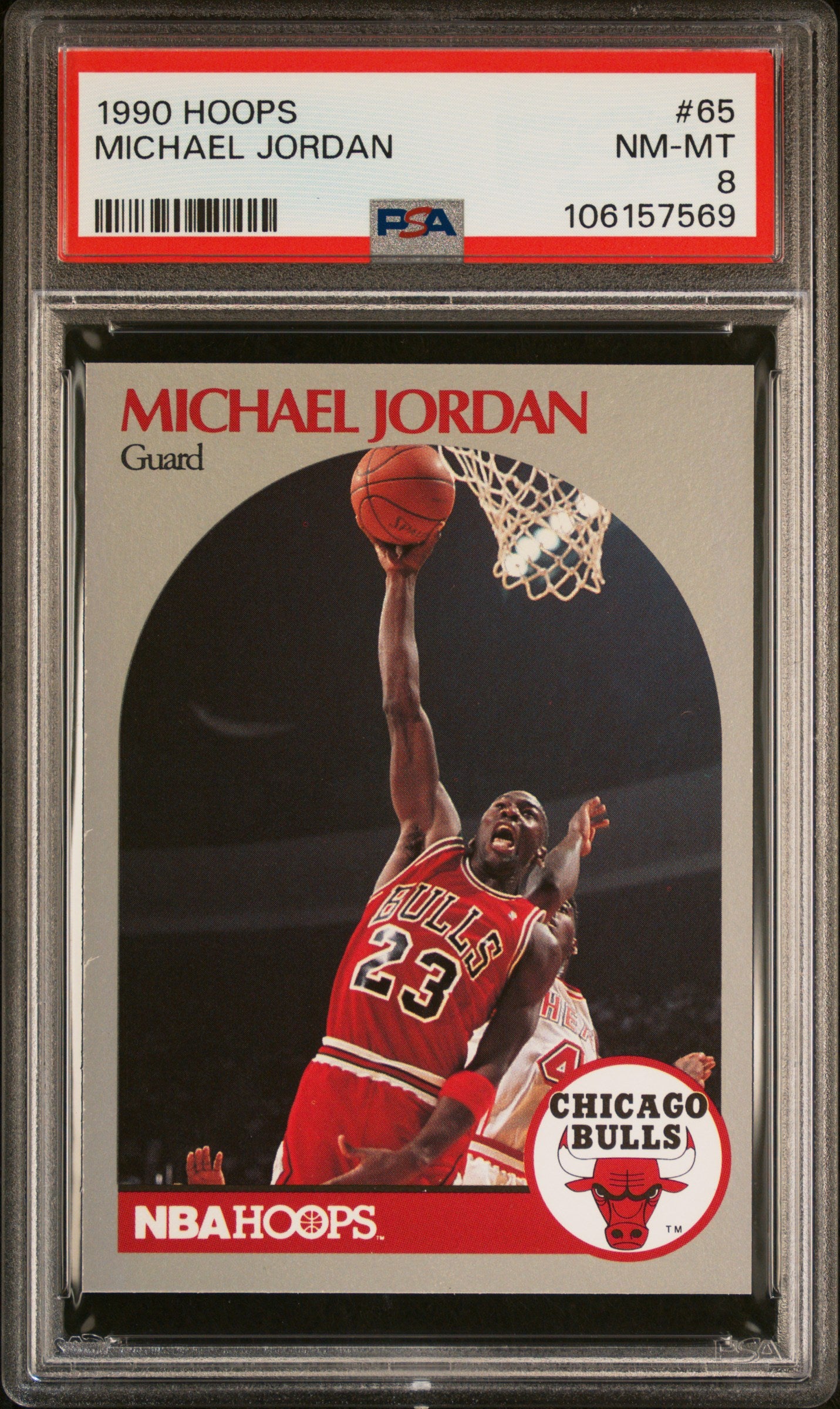 1990 HOOPS #65 MICHAEL JORDAN PSA 8