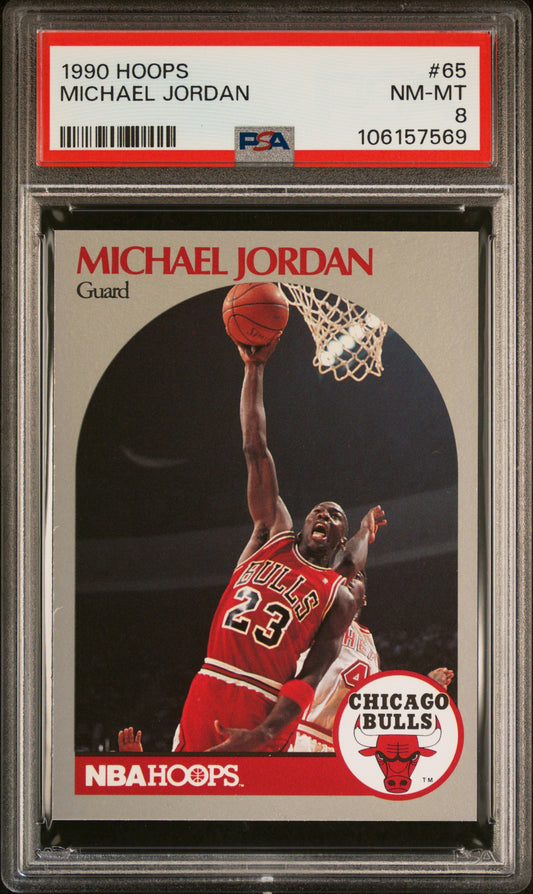 1990 HOOPS #65 MICHAEL JORDAN PSA 8